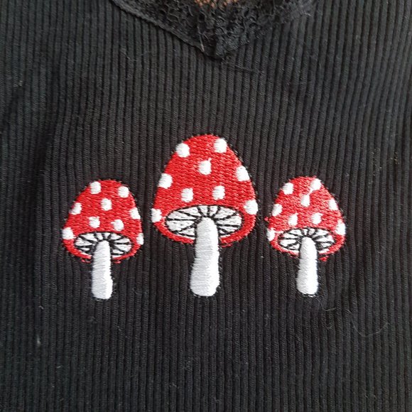 Streetwear Society - Ribbed Mushroom Crop Top - Sz M - Picture 5 of 11